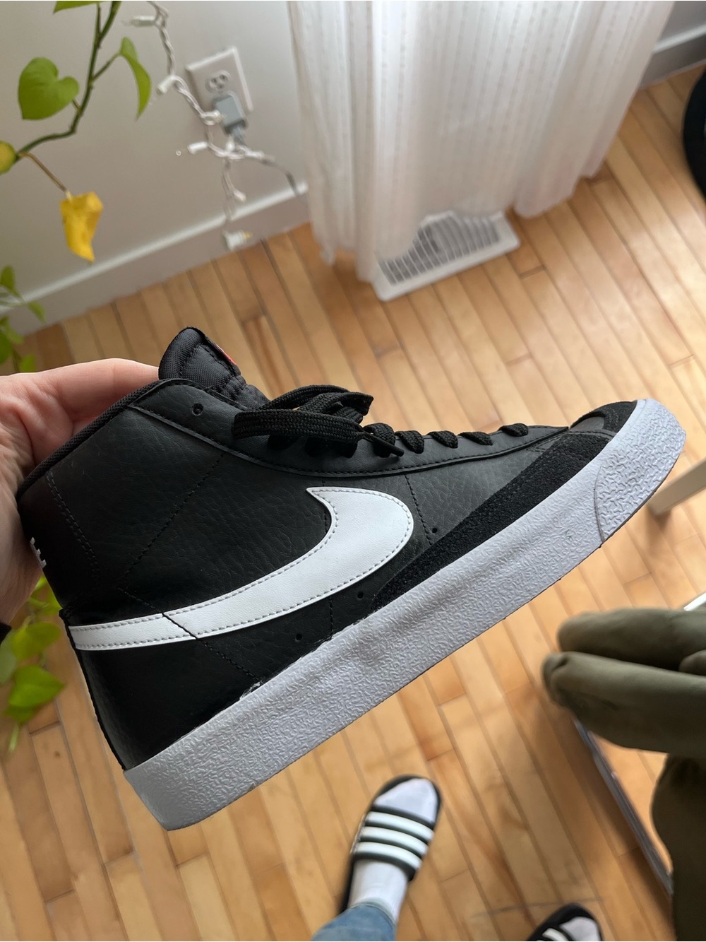 Nike Blazer Black and White High-Top Sneaker - 6Y or ~7.5 women’s
